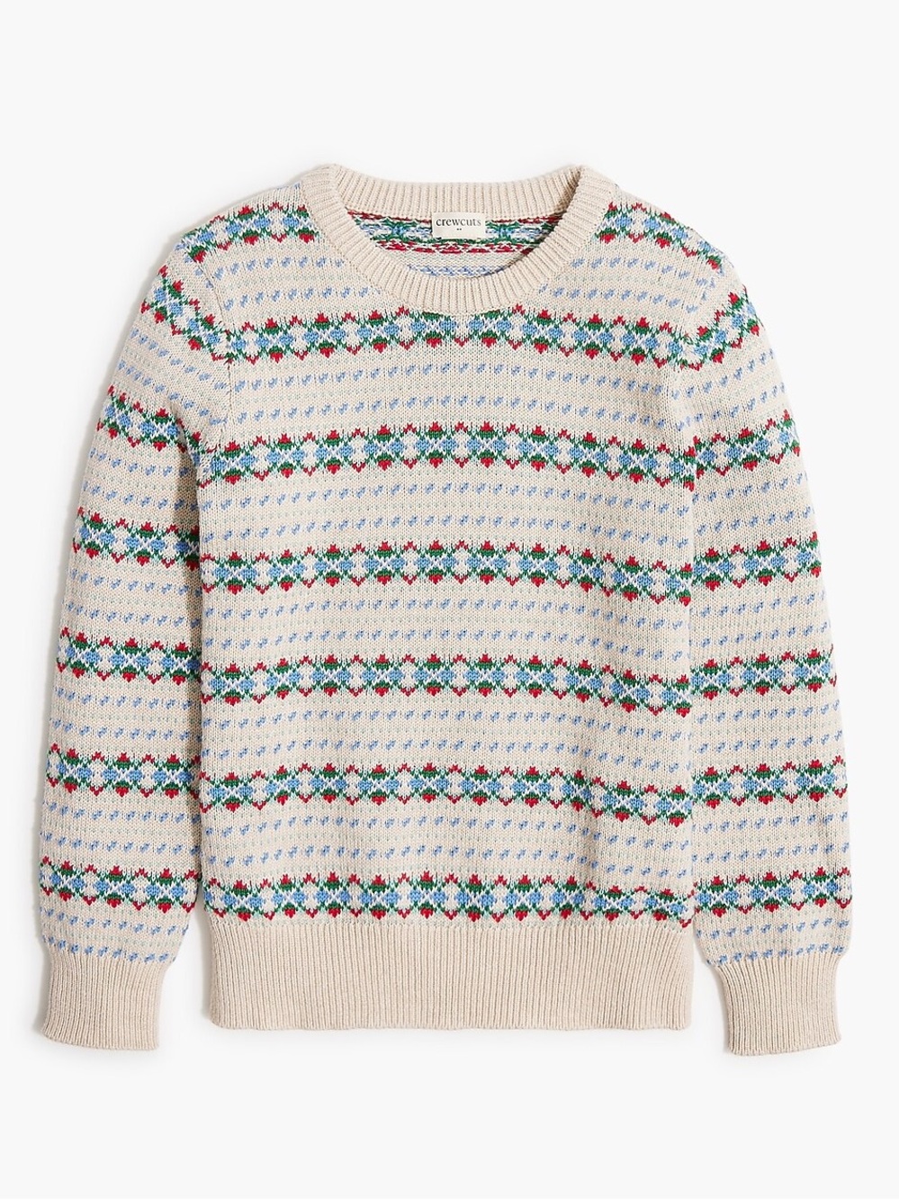 NEW! J. Crew Crewcuts Boys' Fair Isle argyle sweater Size Large 10-11
